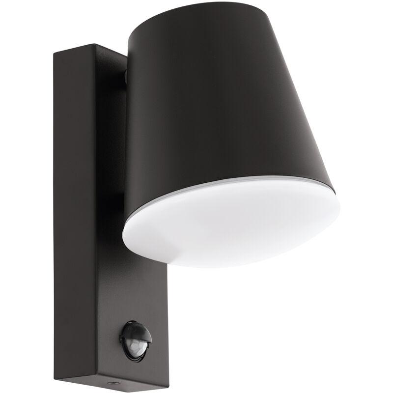 foto del prodotto applique esterno sensore caldiero metallo grigio policarbonato bianco e27