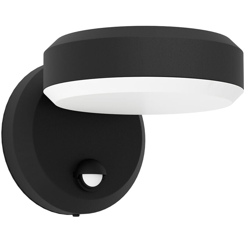 foto del prodotto applique esterno sensore moderna fornaci acciaio nero policarbonato bianco led