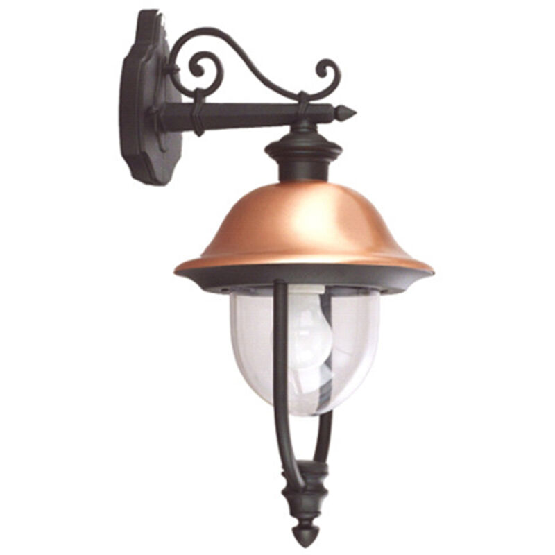 foto del prodotto applique esterno tatum alluminio nero rame giu 1 luce e27 ip44