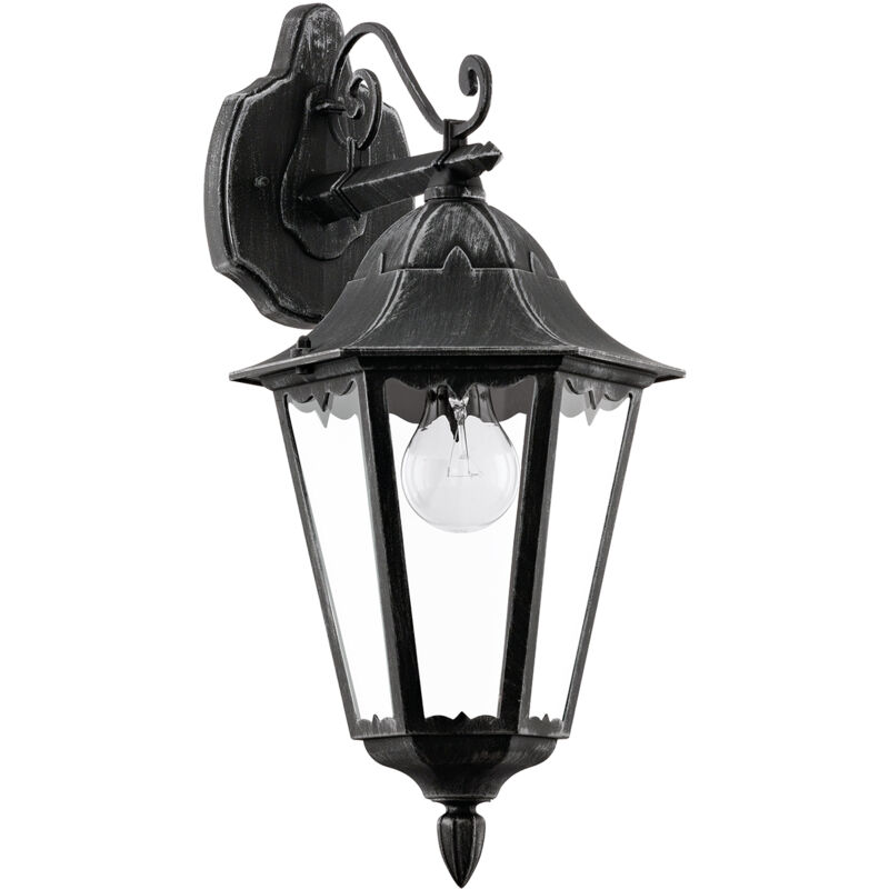 foto del prodotto applique esterno verso basso classica navedo alluminio nero 1 luce e27