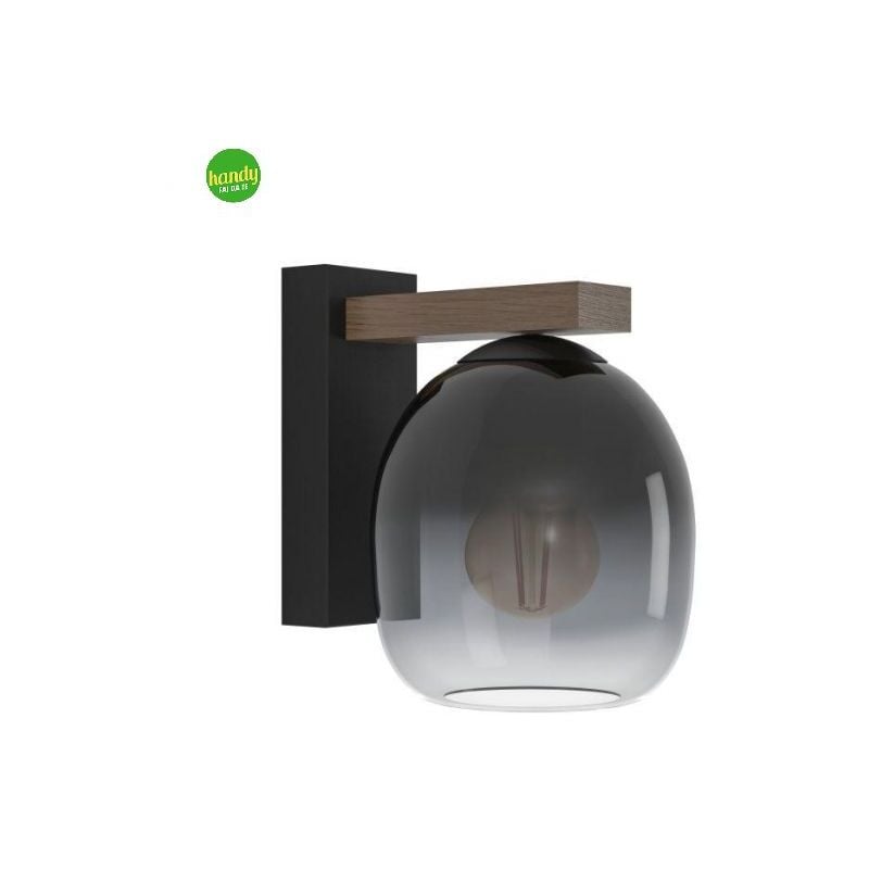 foto del prodotto applique filago eglo 1xe27 nero vetro grigio
