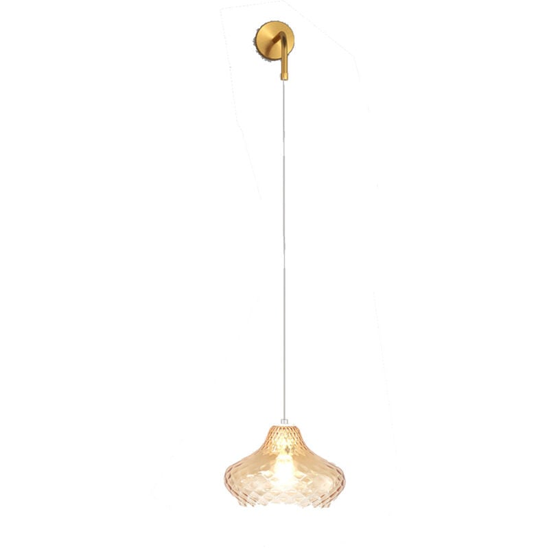 foto del prodotto applique filo contemporanea dress metallo ottone vetro ambra 1 luce e27