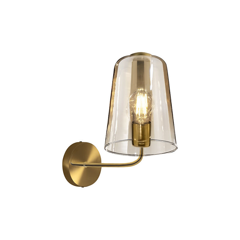 foto del prodotto applique filo contemporanea shaded metallo ottone vetro ambra 1 luce e27