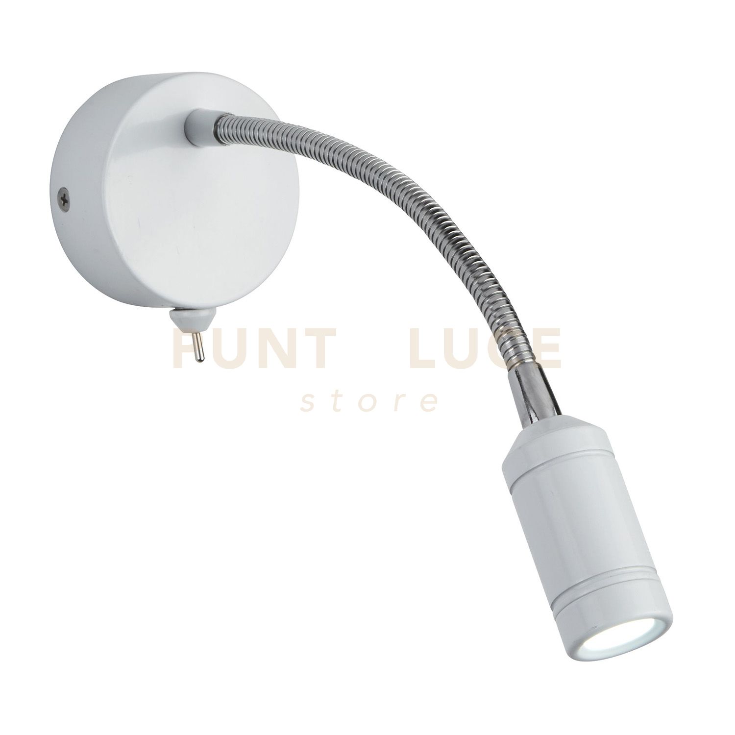 foto del prodotto applique flexy metallo cromato e bianco