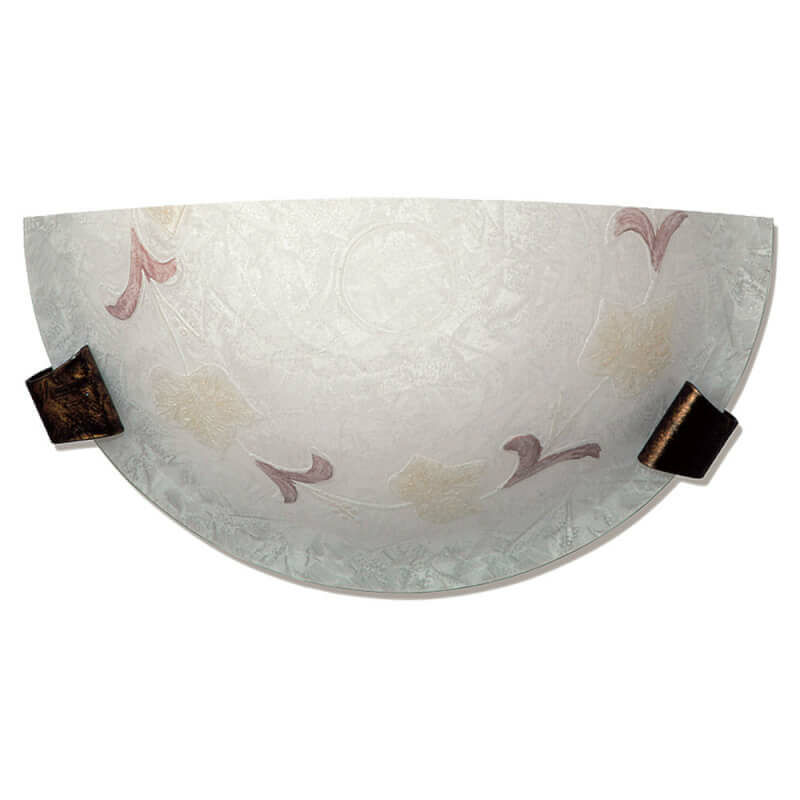foto del prodotto applique ganci marrone con vetro screpolato ambra