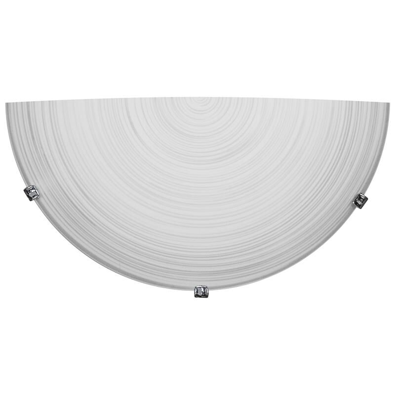 foto del prodotto applique gisella 1xe27 ganci cromo vetro lastra bianco decorato spirale 30 h.15 p.10 cm okx