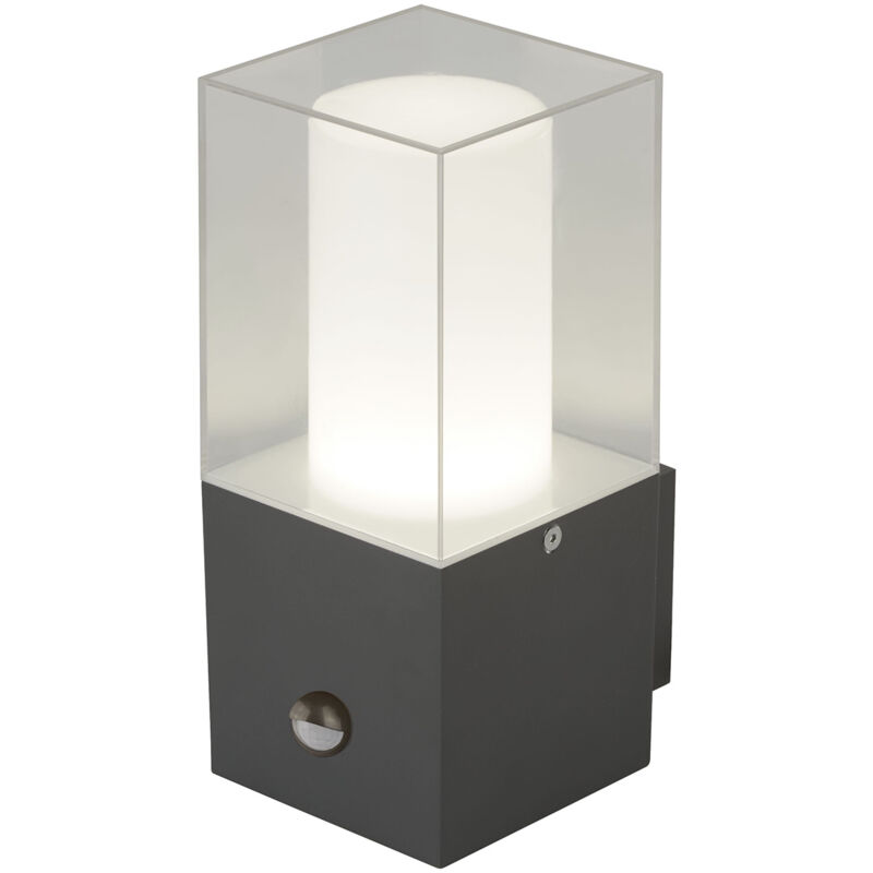 foto del prodotto applique granada alluminio grigio policarbonato trasparente 1 luce e27