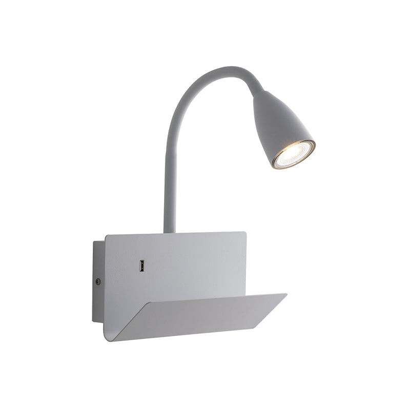 foto del prodotto applique gulp in metallo bianco con braccio flessibile 