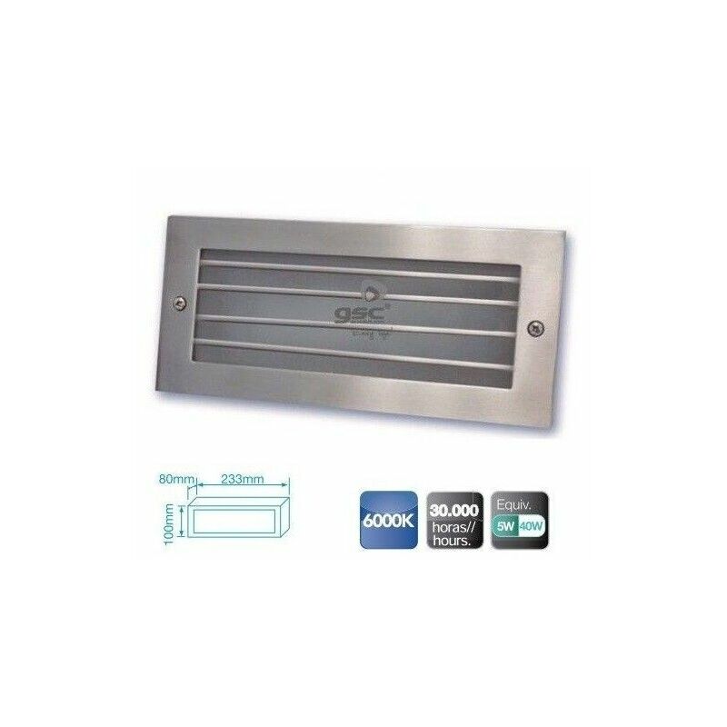 foto del prodotto applique in alluminio con griglia led da 5w per incasso gsc 0703406