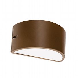 foto del prodotto applique in alluminio pressofuso con diffusore opalino - altezza lampada 145mm - potenza massima 60w corten
