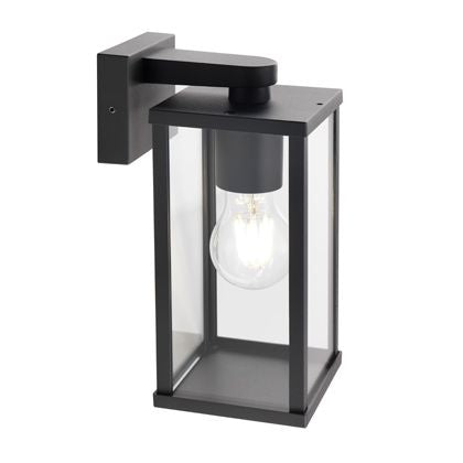 foto del prodotto applique in basso da esterno e27 in alluminio sovil nero