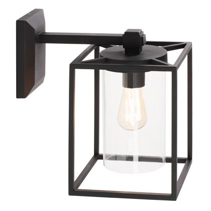 foto del prodotto applique in basso da esterno e27 in alluminio sovil nero