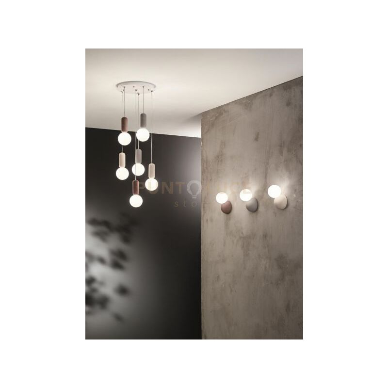 foto del prodotto applique in cemento e vetro rock bianco ap.rock b.co
