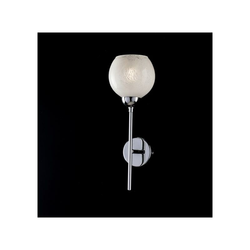 foto del prodotto applique in ferro cromato lucido con vetri bianchi 1 luce cromo lola