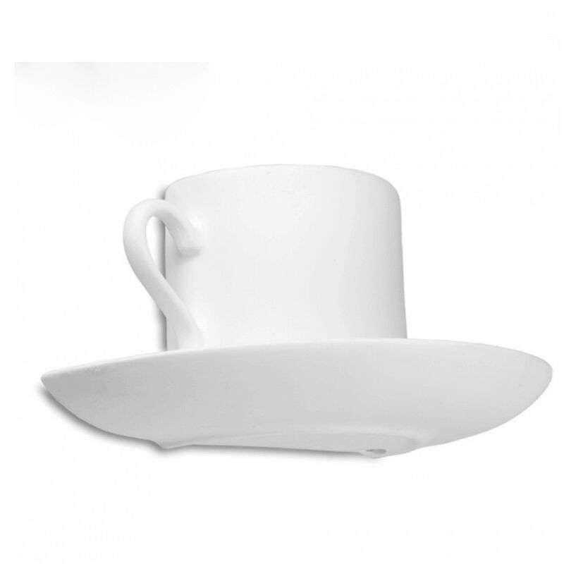 foto del prodotto applique in gesso a forma di tazza da caff lampada a parete verniciabile attacco g9