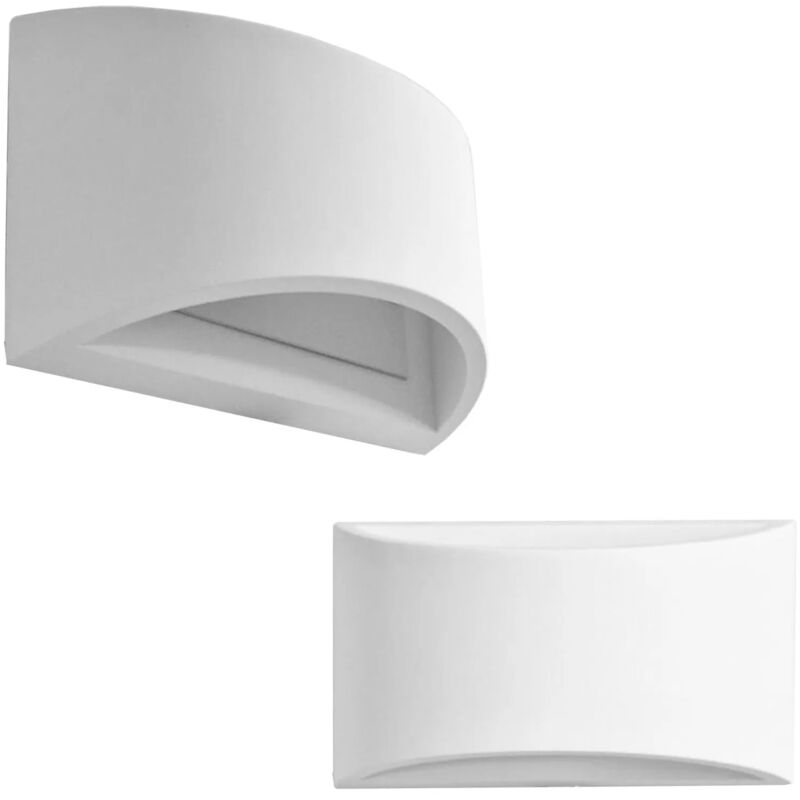 foto del prodotto applique in gesso bianco per parete, compatibile con lampadina g9, personalizzabile, dimensioni 20x12 cm, ideale per illuminazione di interni,
