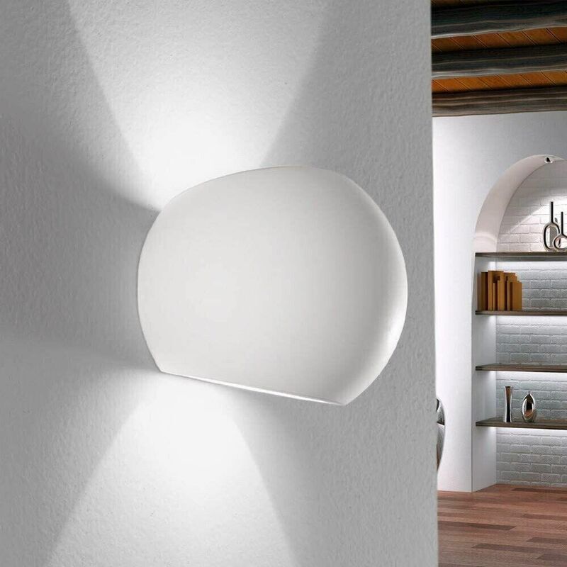 foto del prodotto applique in gesso dal design moderno con forma ellisse attacco per lampadine g9