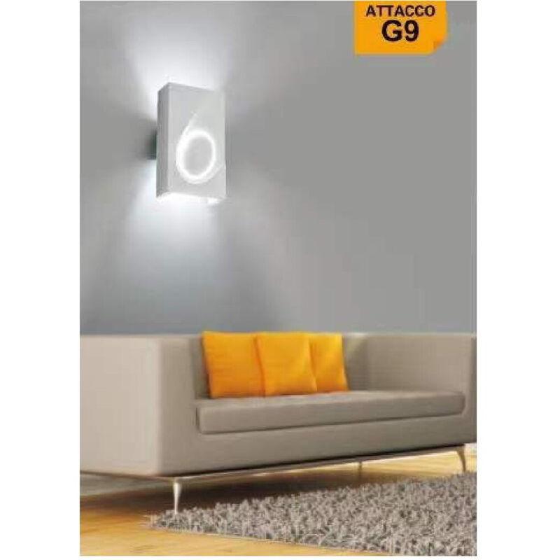 foto del prodotto applique in gesso rettangolare up down lampada contemporanea attacco g9 gs e40 trade shop traesio