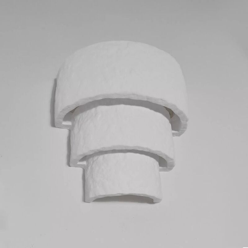 foto del prodotto applique in gesso verniciabile effetto pietra, lampada da parete moderna e14, personalizzabile per interni, design elegante e facile da installare