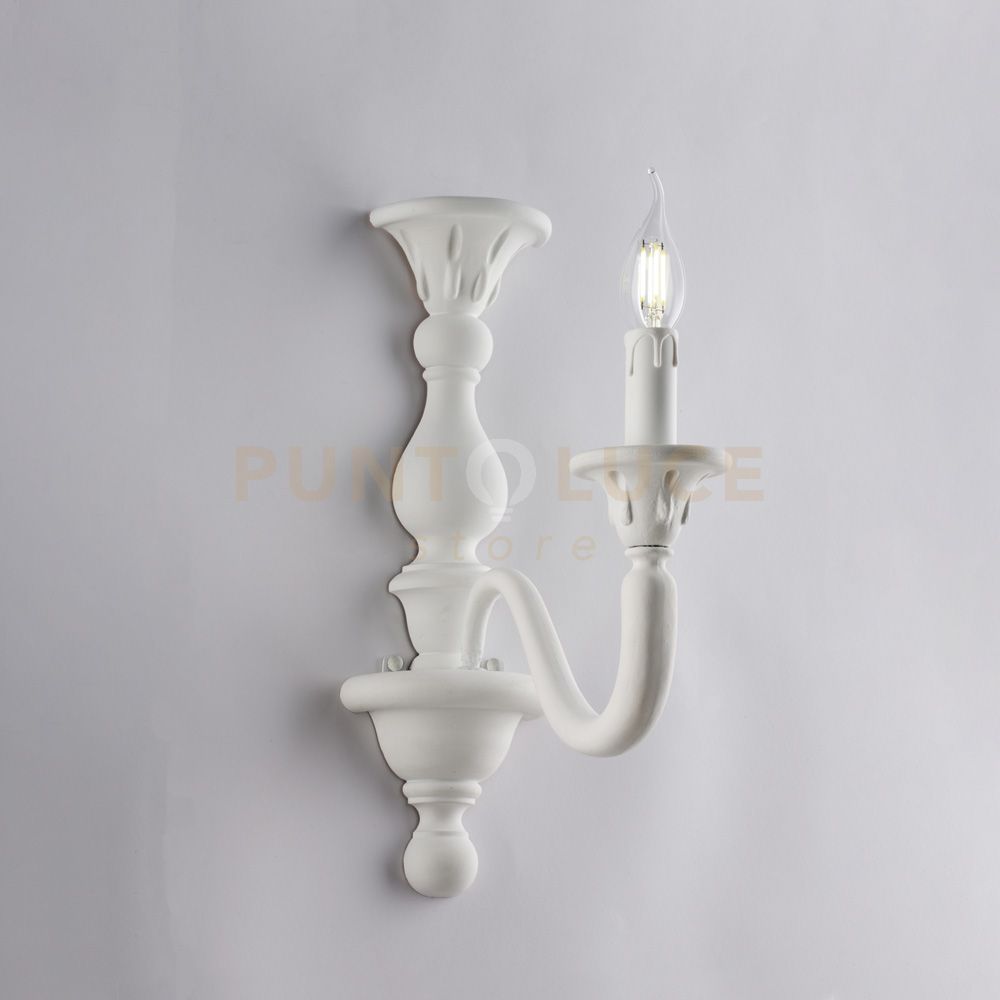 foto del prodotto applique in legno bianco shabby 1 luce lucca