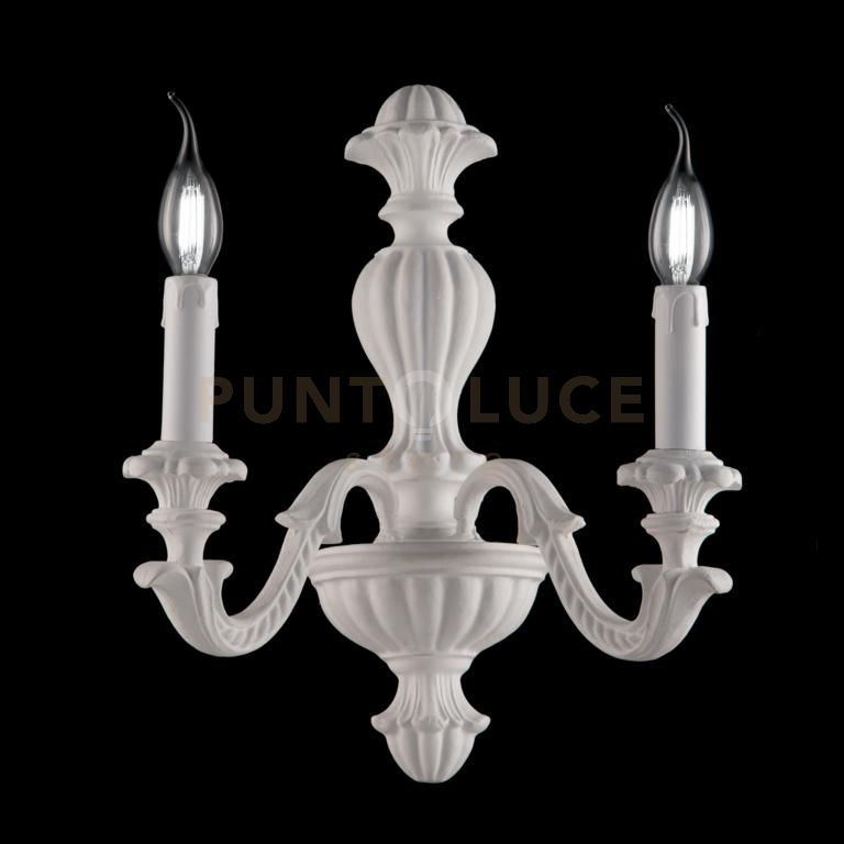 foto del prodotto applique in legno bianco shabby 2 luci leonardo