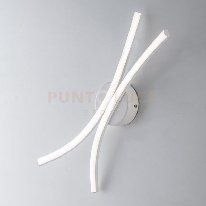 foto del prodotto applique in metallo e alluminio verniciato bianco con led integrato bianco noodles