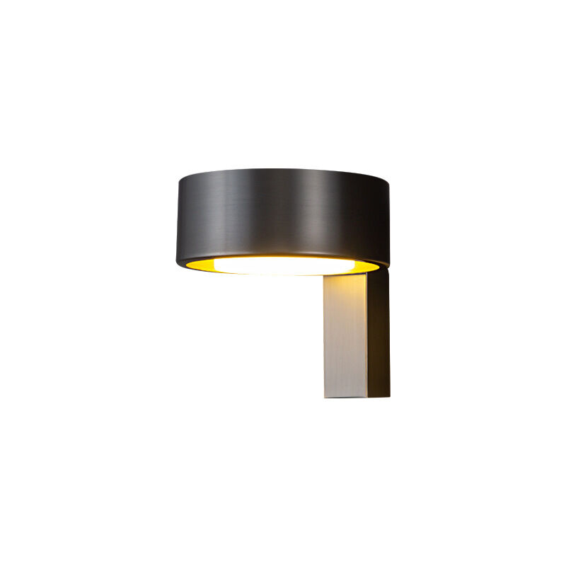 foto del prodotto applique in ottone con paralume in pannello acrilico, applique da parete moderna a led, lampade da lettura da comodino, mini applique da parete in