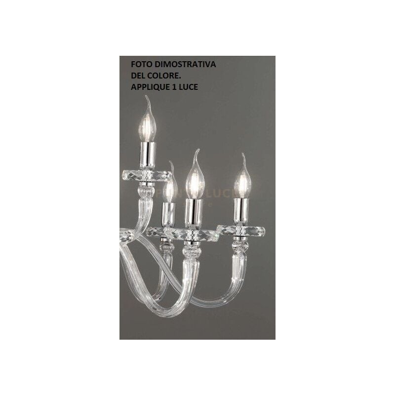 foto del prodotto applique in vetro bach 1 luce ap.bach 1sp cr cromo