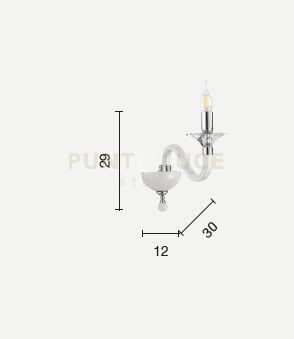 foto del prodotto applique in vetro e cristallo ottano gala 1 luce lp.gala 2 ott