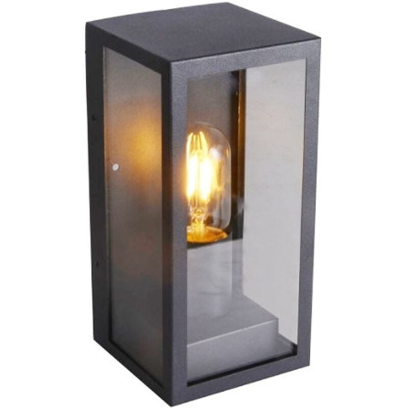 foto del prodotto applique in vetro opaco nero trasparente 1xe27 ip44 colore nero vt 837 8517 v tac