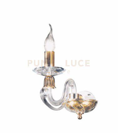 foto del prodotto applique in vetro soffiato 1306 1 luce ap.1306 1 bco bianco