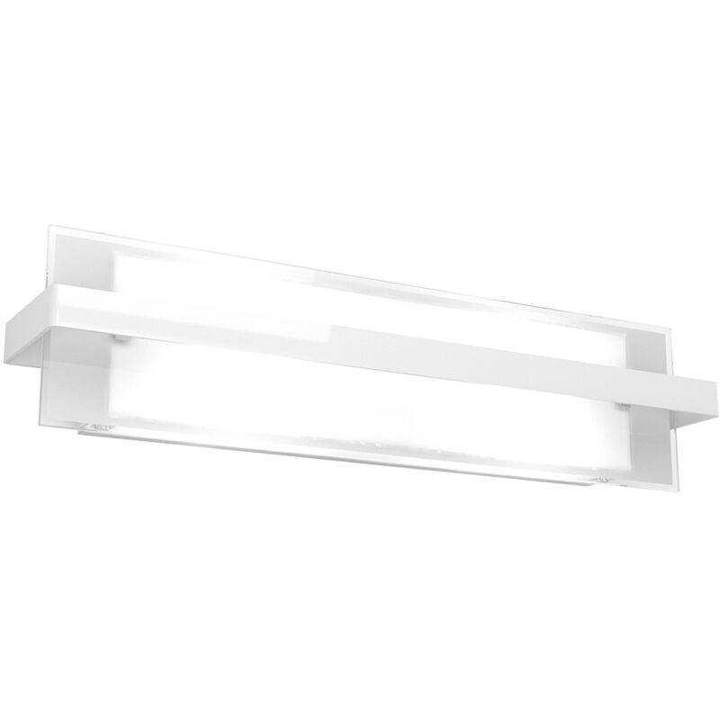 foto del prodotto applique industrial minimal cross metallo bianco vetro 2 luci e27 60cm
