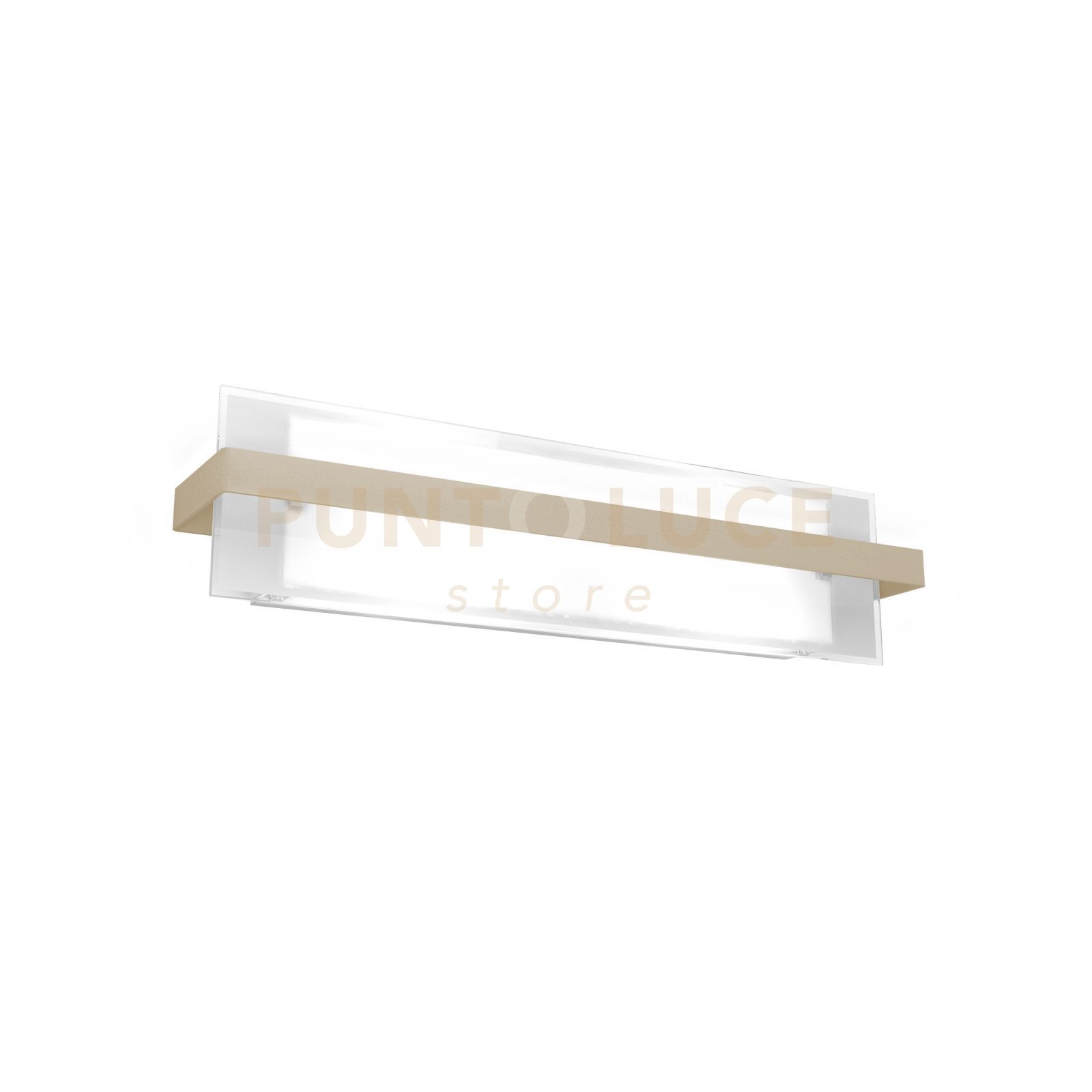 foto del prodotto applique industrial minimal cross metallo sabbia vetro bianco 2 luci e27 60cm