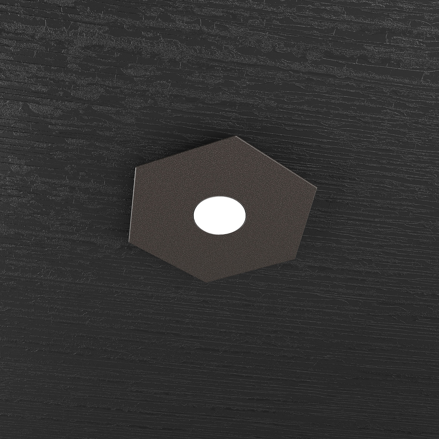 foto del prodotto applique industrial minimal hexagon metallo marrone 1 luce gx53