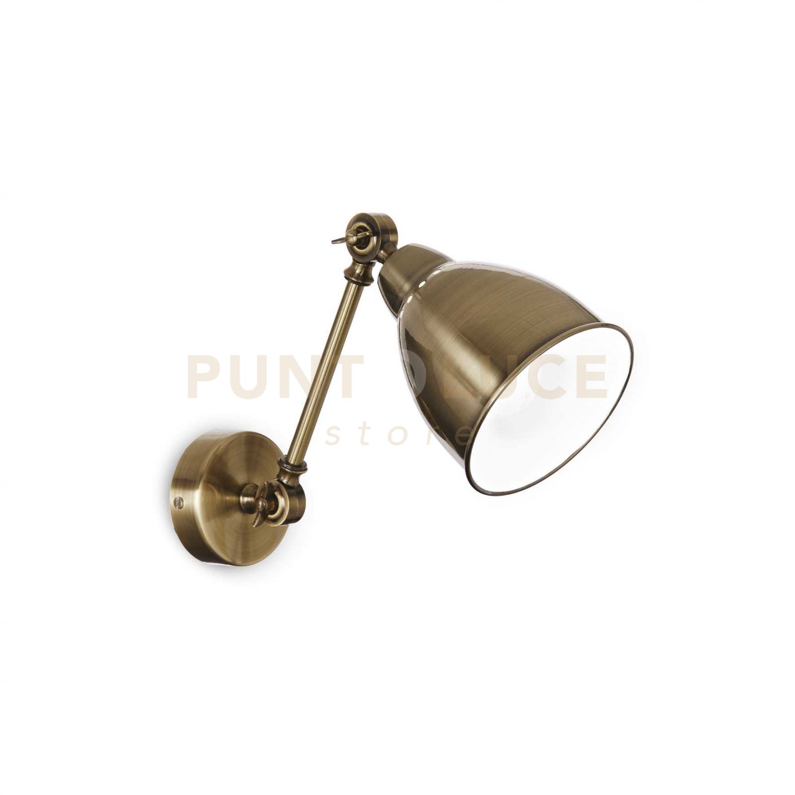 foto del prodotto applique industrial minimal newton metallo ottone brunito 1 luce e27