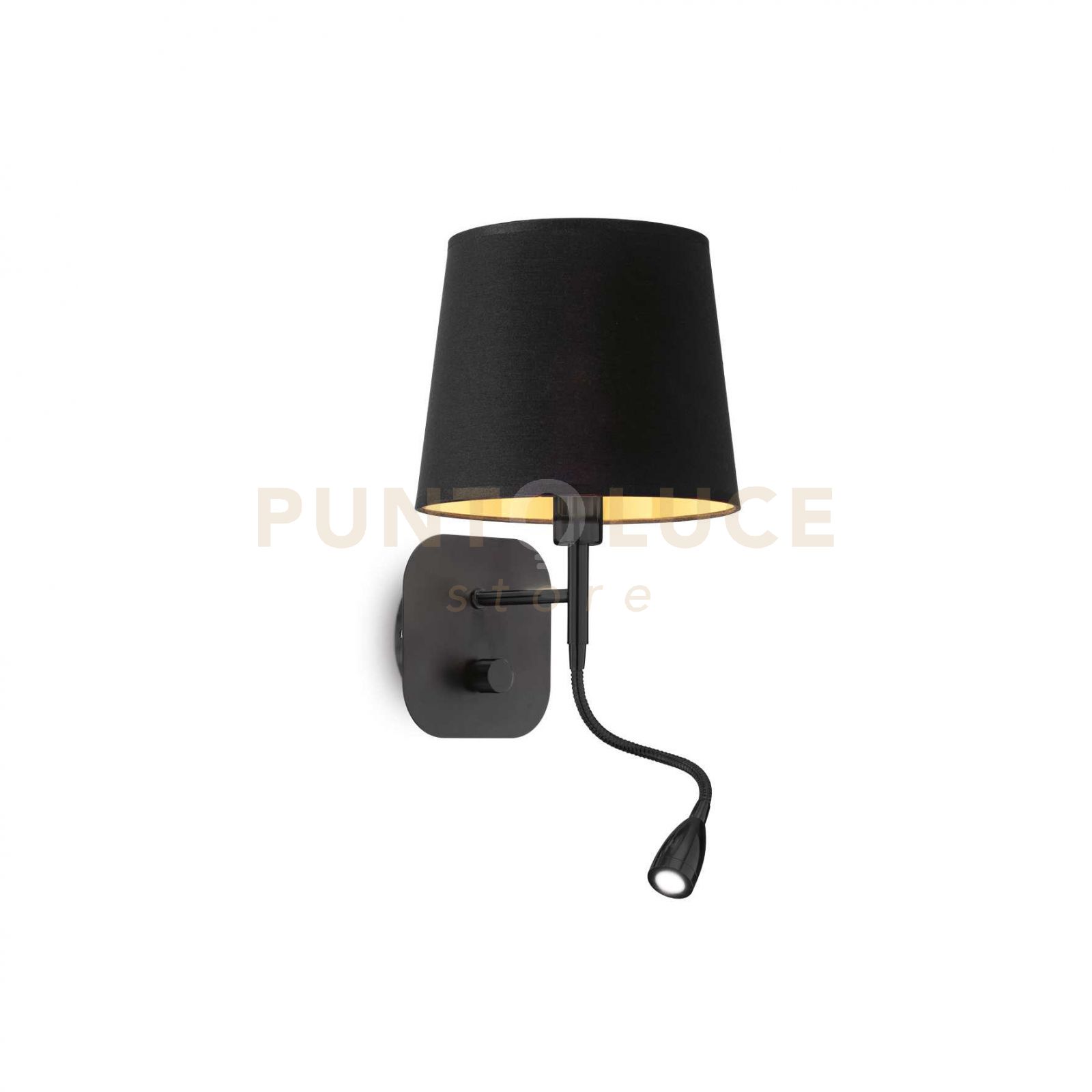 foto del prodotto applique industrial minimal nordik metallo nero 2 luci e14 1,5w k luce