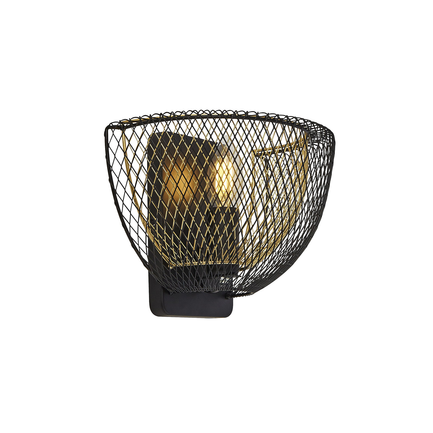 foto del prodotto applique industrial nordico favo acciaio nero oro 1 luce e14