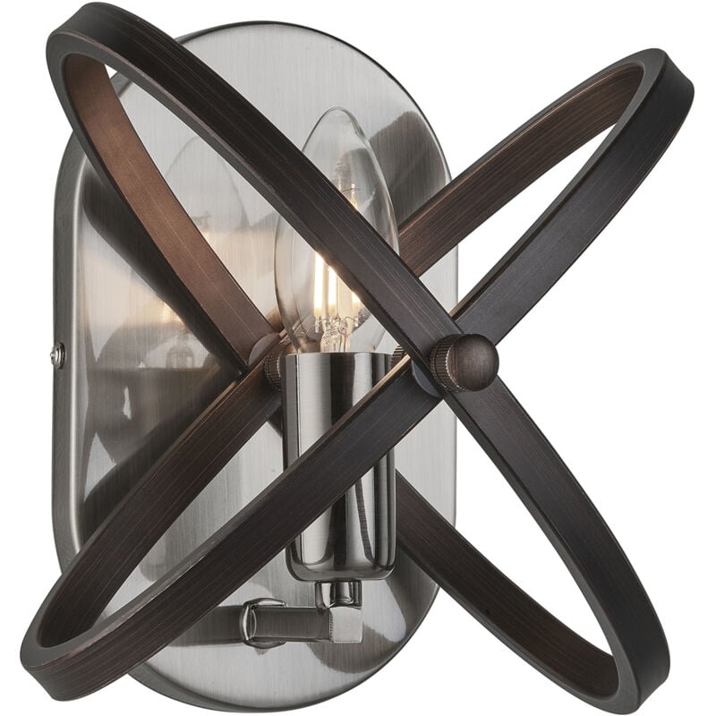 foto del prodotto applique industrial nordico hoopla acciaio nero 1 luce e14