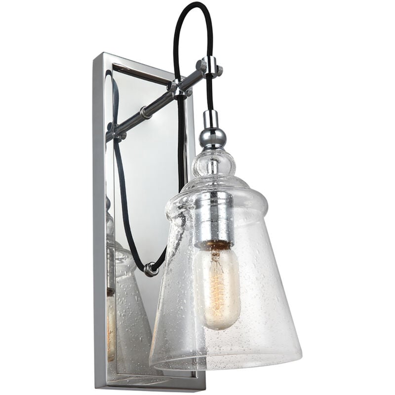 foto del prodotto applique industrial nordico loras acciaio vetro 1 luce e27