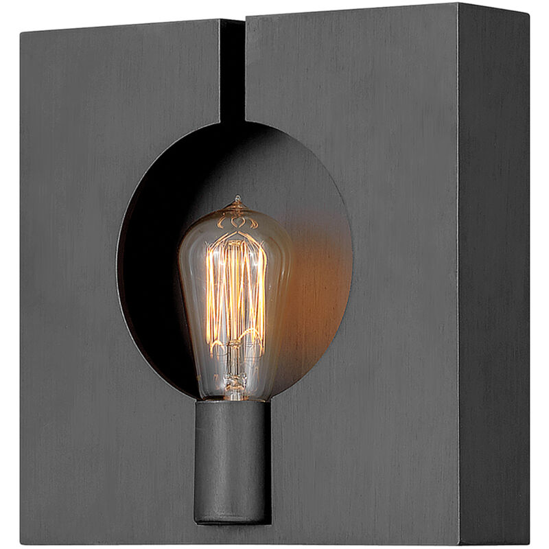 foto del prodotto applique industrial nordico ludlow acciaio grafite spazzolata 1 luce e27