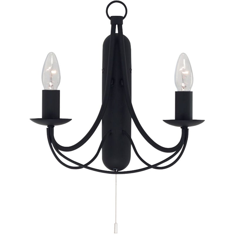 foto del prodotto applique industrial nordico maypole acciaio nero 2 luci e14