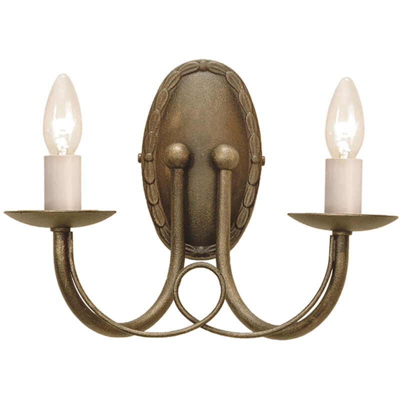foto del prodotto applique industrial nordico minster acciaio nero oro 2 luci e14