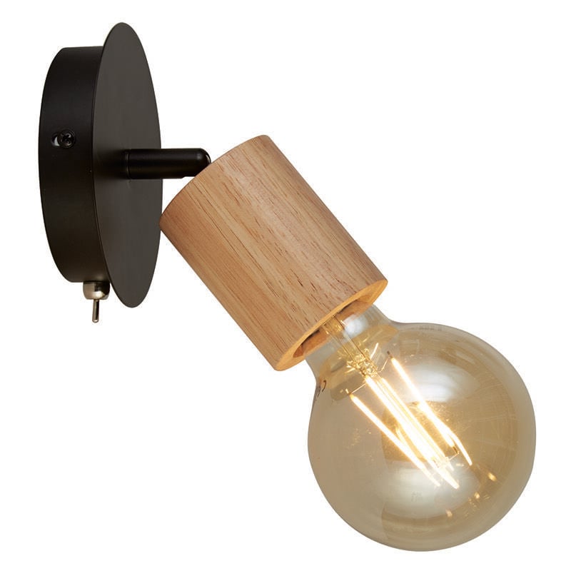 foto del prodotto applique industrial nordico spinoso acciaio nero marrone 1 luce e27