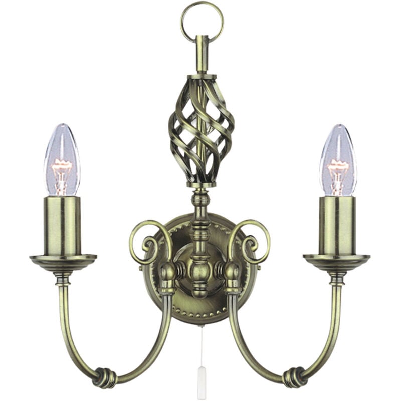 foto del prodotto applique industrial nordico zanzibar acciaio ottone 2 luci e14