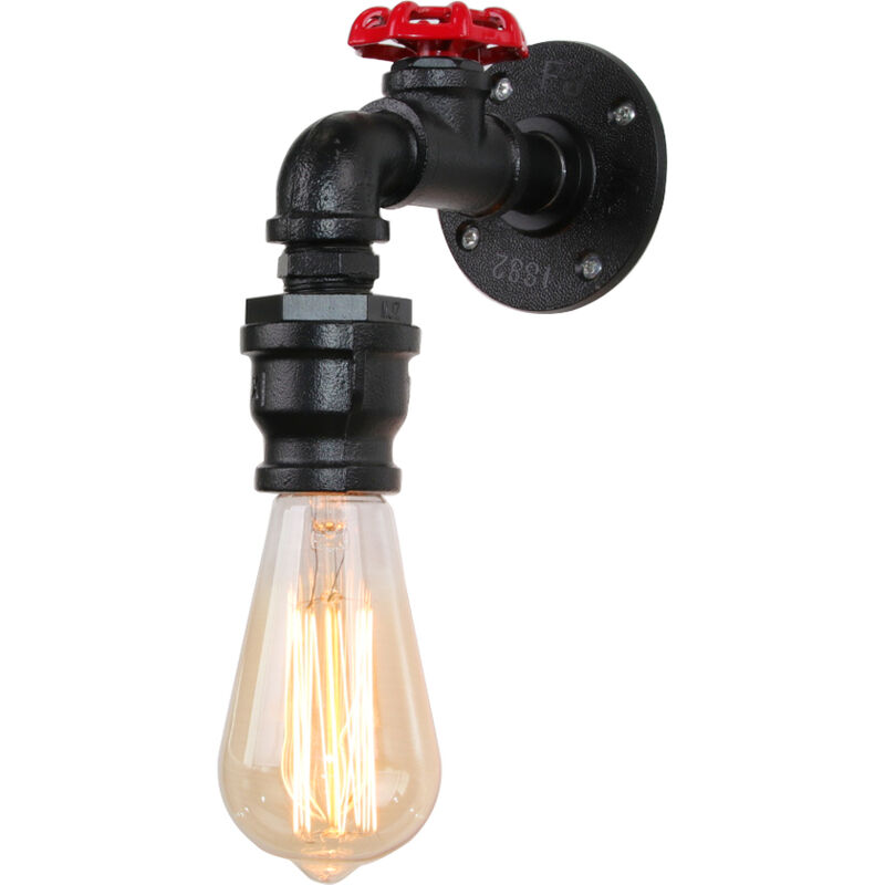 foto del prodotto applique interno, industriale stile lampada da parete in metallo, creativo illuminazione tubo dell acqua steampunk e27 per camera da letto cucina