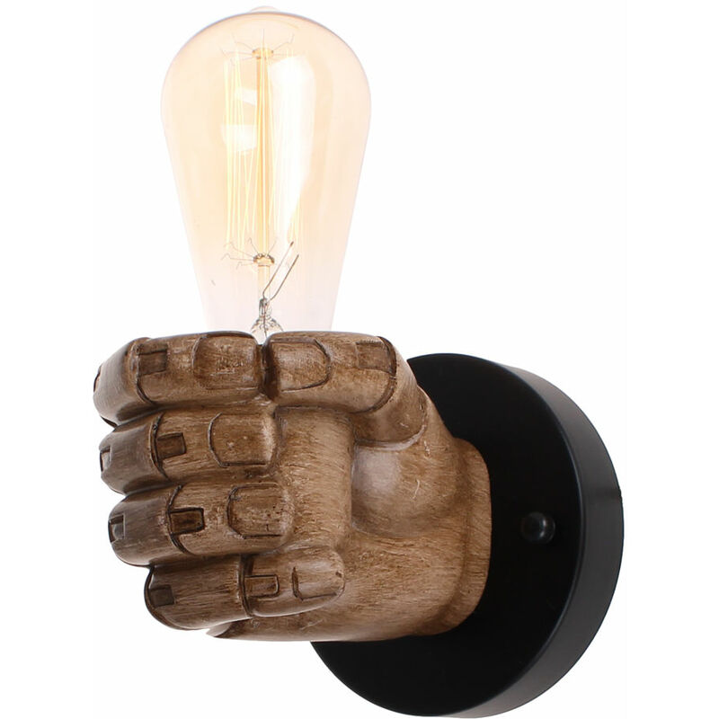 foto del prodotto applique interno, vintage industriale stile lampada da parete in resina, creativo applique candelabro pugno con supporto edison e27 per camera da