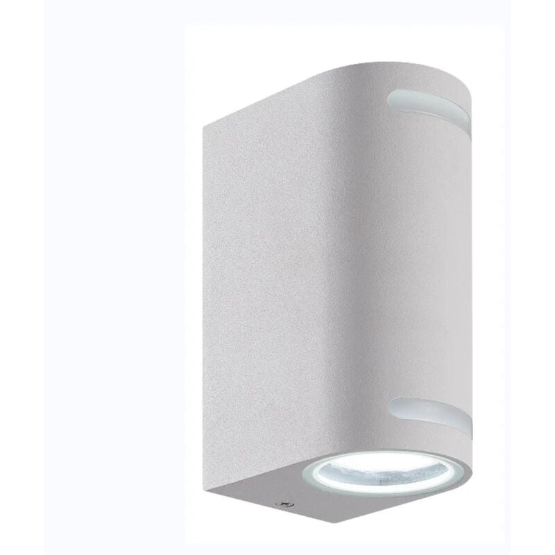 foto del prodotto applique lampada da esterno bianca per parete balcone a doppia emissione e attacchi gu10