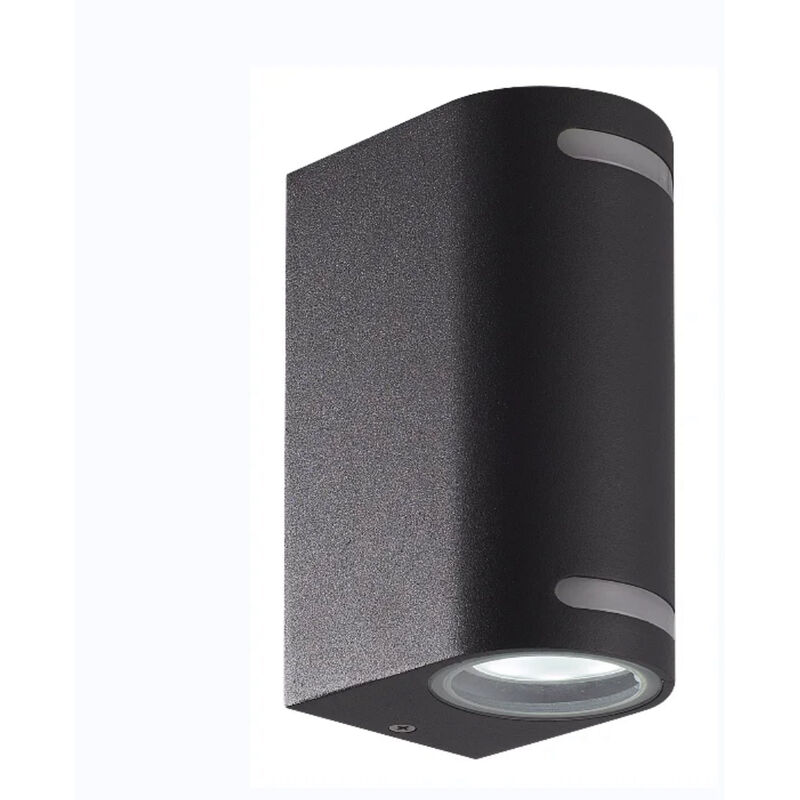 foto del prodotto applique lampada da esterno nera per parete balcone a doppia emissione e attacchi gu10