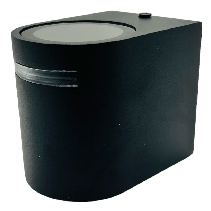 foto del prodotto applique lampada da parete per esterno nera con attacco per lampadine gu10