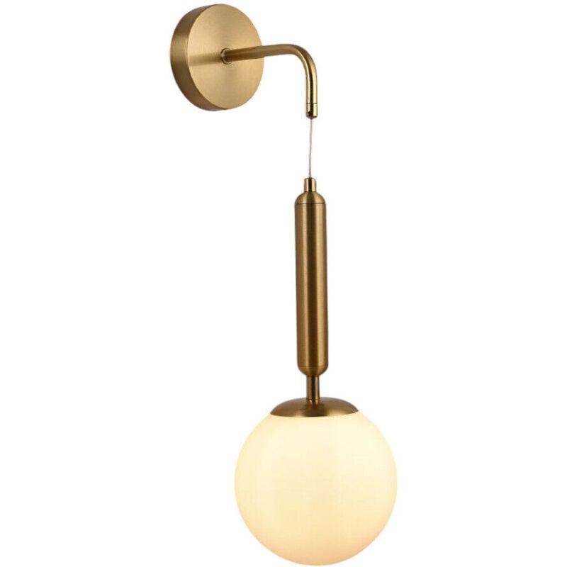 foto del prodotto applique lampada da parete per interni dal design moderno minimal con sfera a sospensione attacco per lampadine g9